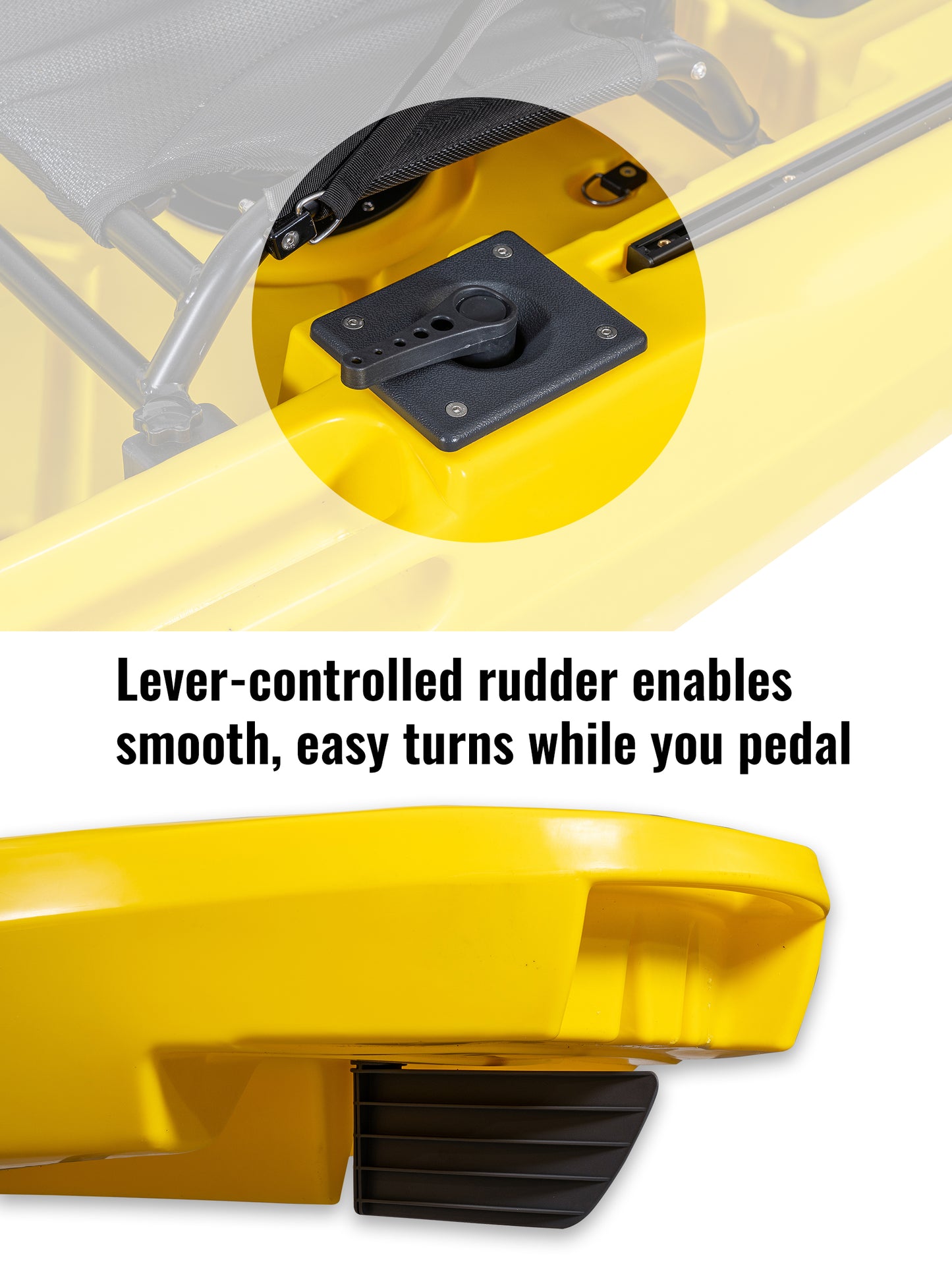 RotoCraft 12 foot Pro Single Pedal Kayak, hand rudder control - solar