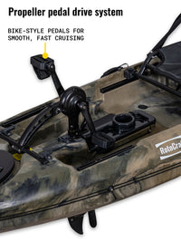RotoCraft 12 foot Single Pedal Kayak, propeller drive - camouflage