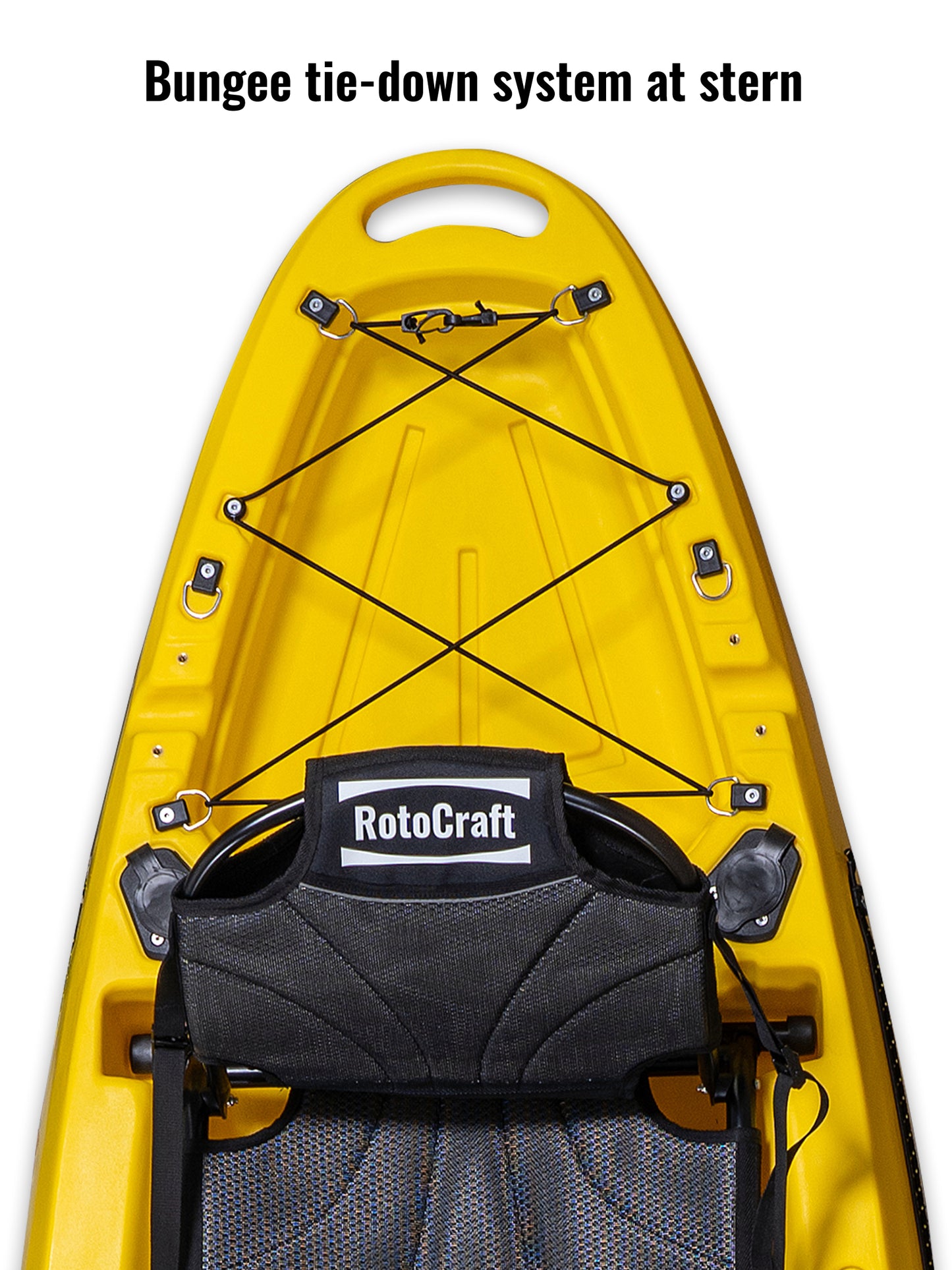 RotoCraft 12.5 foot pro tandem kayak, with bungee tie-down system - solar yellow