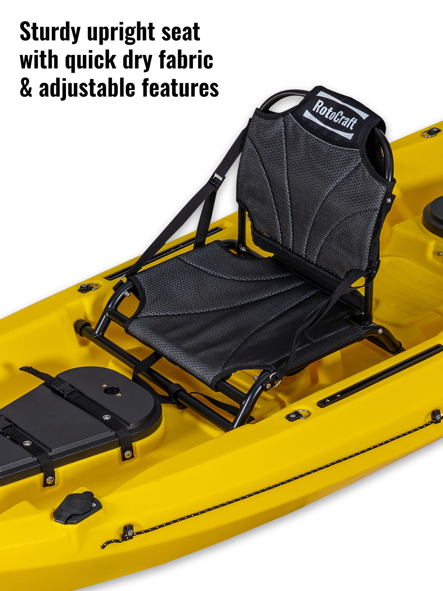 RotoCraft 12.5 foot pro tandem two person kayak, upright seat - solar yellow