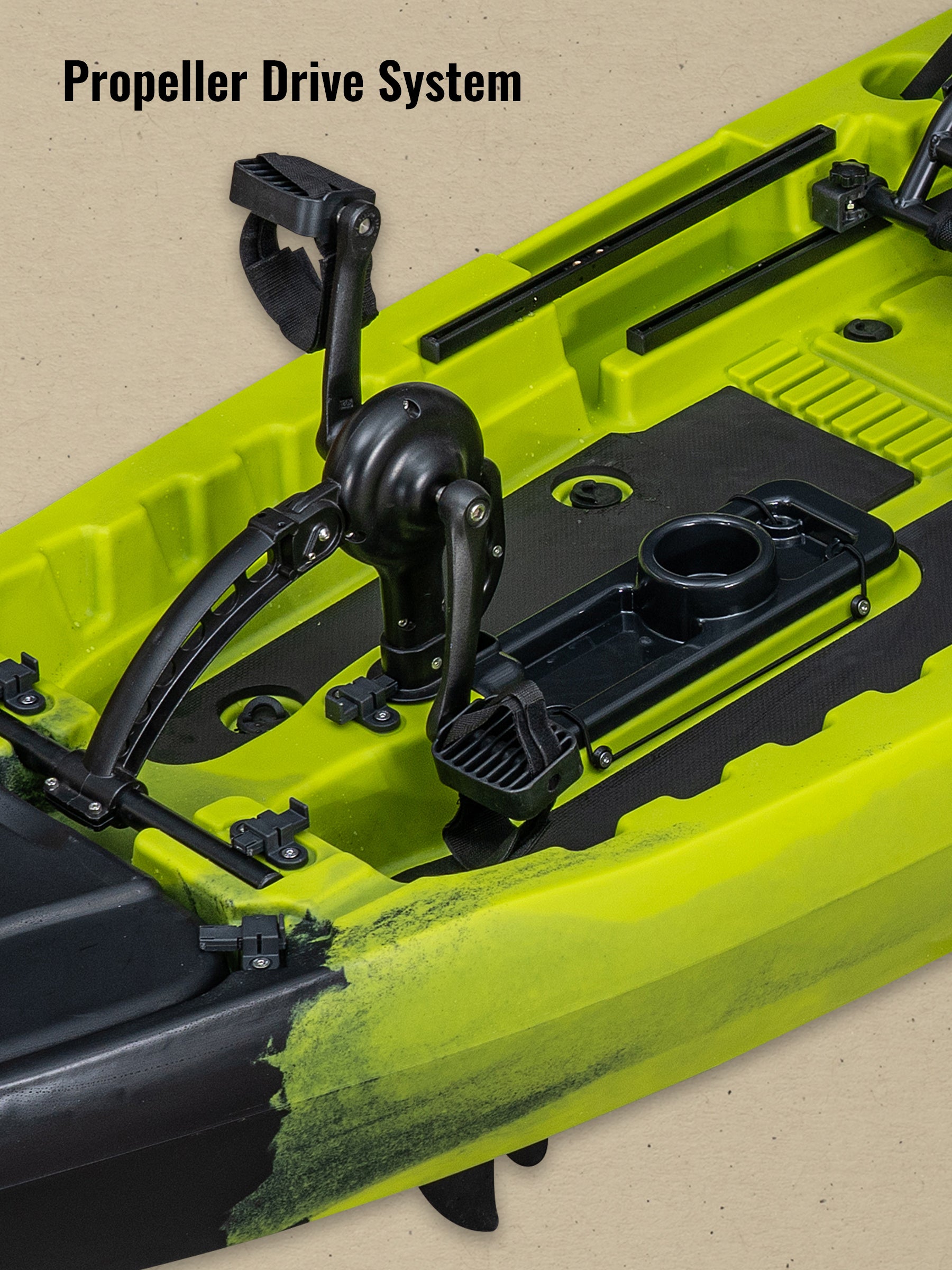 RotoCraft 14 foot Pro Tandem Pedal Kayak, propeller drive- gecko