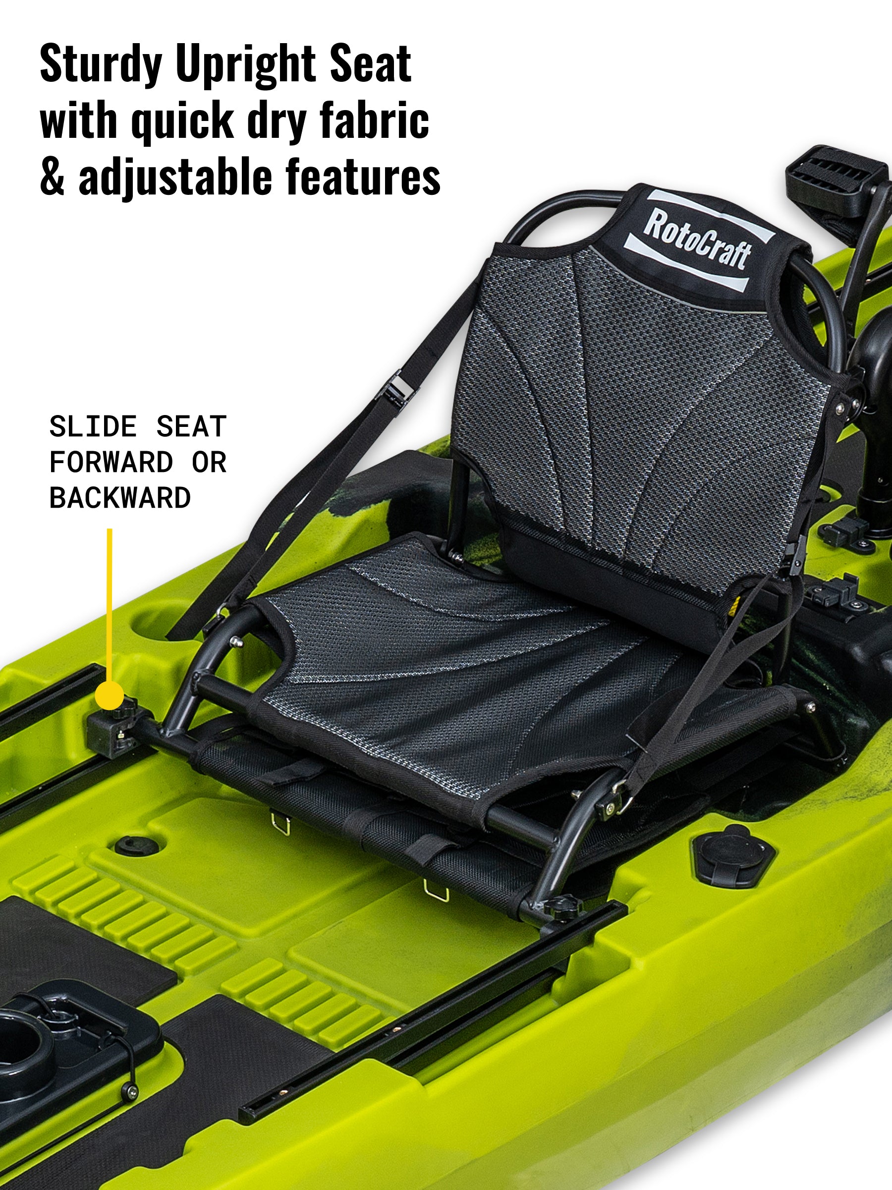 RotoCraft 14 foot Pro Tandem Pedal Kayak, with upright seat- gecko