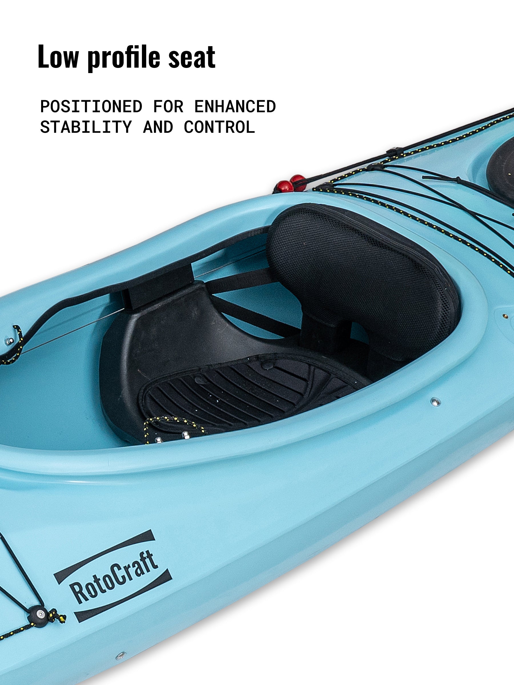 RotoCraft 14 foot single sit-in kayak, padded seat - glacier