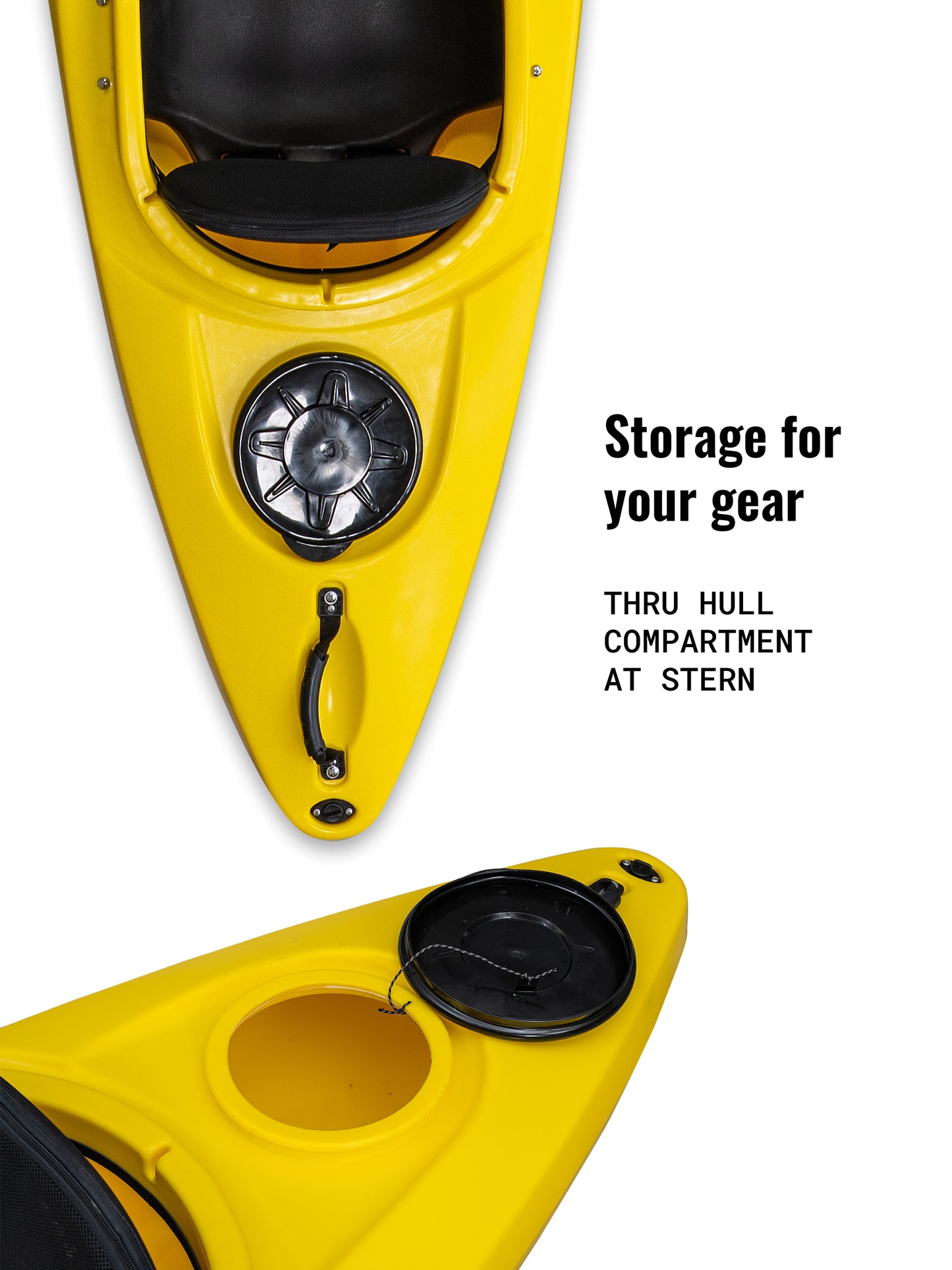 RotoCraft 14 foot tandem sit-in kayak, built in features - solar yellow