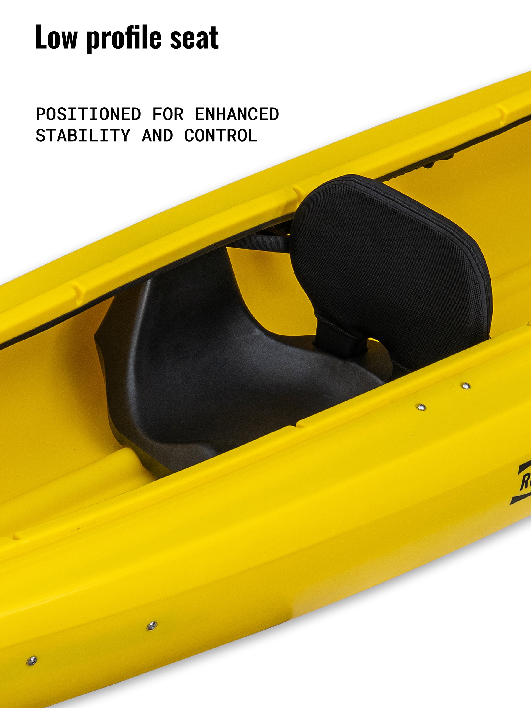 RotoCraft 14 foot tandem sit-in kayak, padded seat - solar yellow