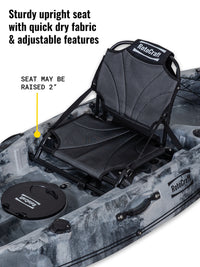 RotoCraft 9 foot single kayak, upright seat- granite grey with black accent